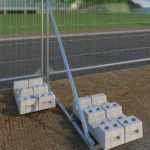 Rendering of one of our many temporary fence stabilizing systems