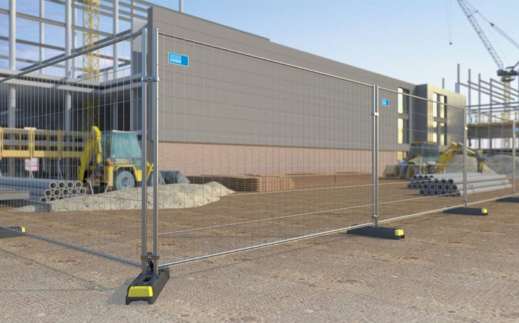 Square-Top (ST) Temporary Fence Panels on a construction site