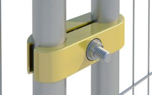 Lockable coupler for a secure temporary fence panel installation