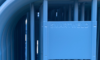 Blue powder coated barriers