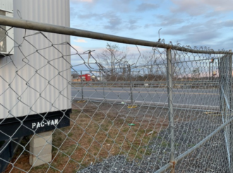 image showing the condition common for chain link temporary fencing