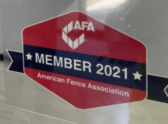 Sticker at our US head office showing ZND is a member of the American Fence Association