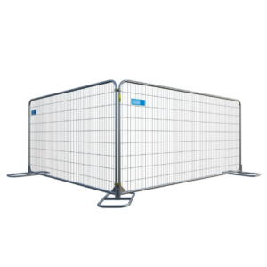 A round top temporary fence panel on a white background