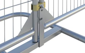 Anti-lift bracket for temporary fence panels